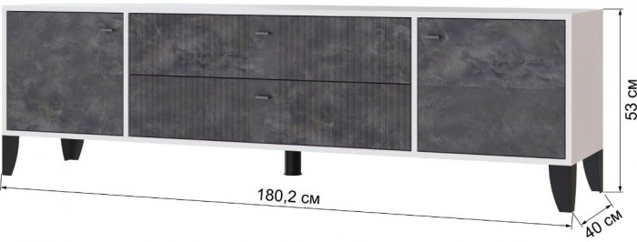 Тумба ТВ Парус-10 белый/мальта грей