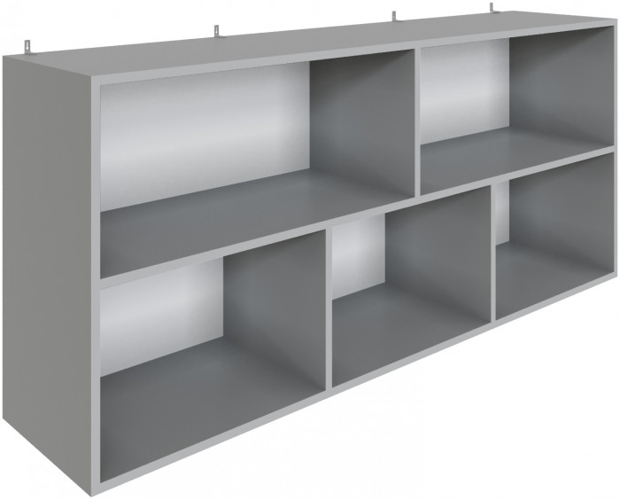 Полка навесная (открытая) Мадрид ПНО-4 (1,5) камень серый