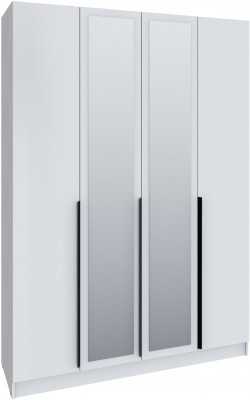 Шкаф Мадрид (1,6) с 6 ящ. внутри с зеркалом, Белый