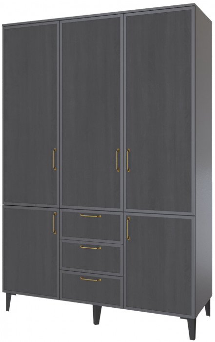 Толедо Шкаф 3-х створчатый с ящиками ТШ-24 графит серый