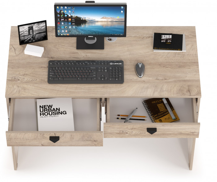 Бостон 12.69 компьютерный стол, дуб эндгрейн элегантный