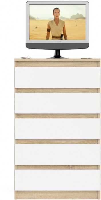 Мори Комод МК700.5, дуб сонома/белый