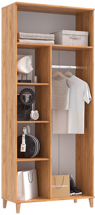 Модульная прихожая Ирис, Крафт золотой/Браш вайт