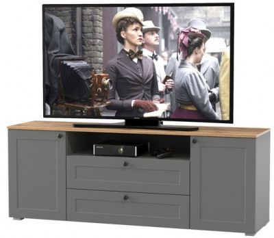 Остин 16.47 Тумба под ТВ, серый графит/дуб крафт золотой