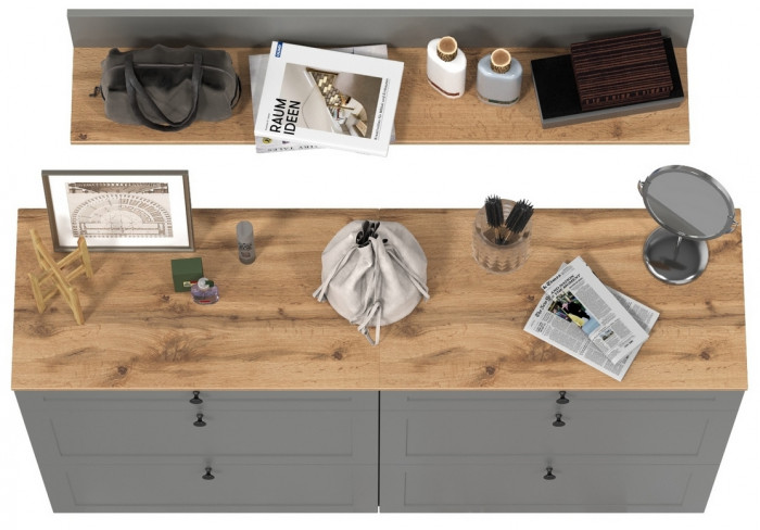 Остин Прихожая 66, серый графит/дуб крафт золотой