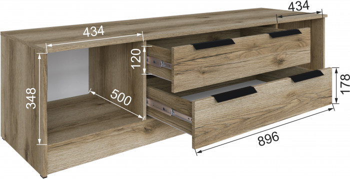 Тумба ТВ Мадрид №2 (1,8), Дуб делано