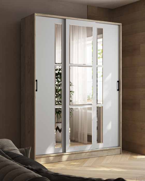 Шкаф-купе Стиль-2 1600, Дуб крафт серый/Камень серый