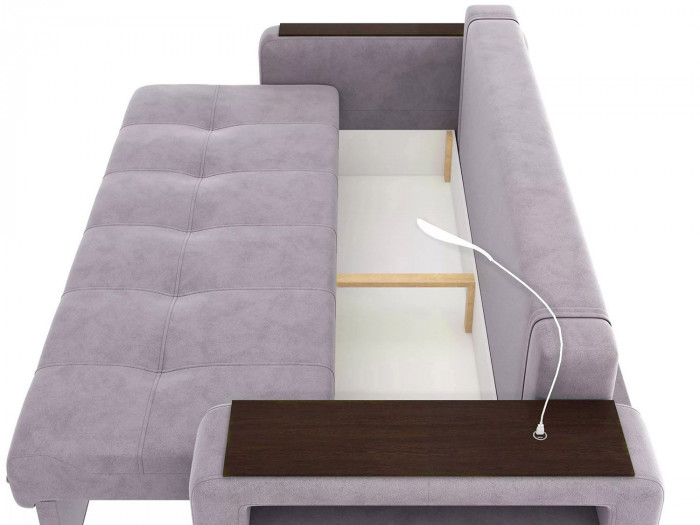 Диван Smart 4 пуф справа Б3-3Т-Б4 СК Велюр Кашемир 890