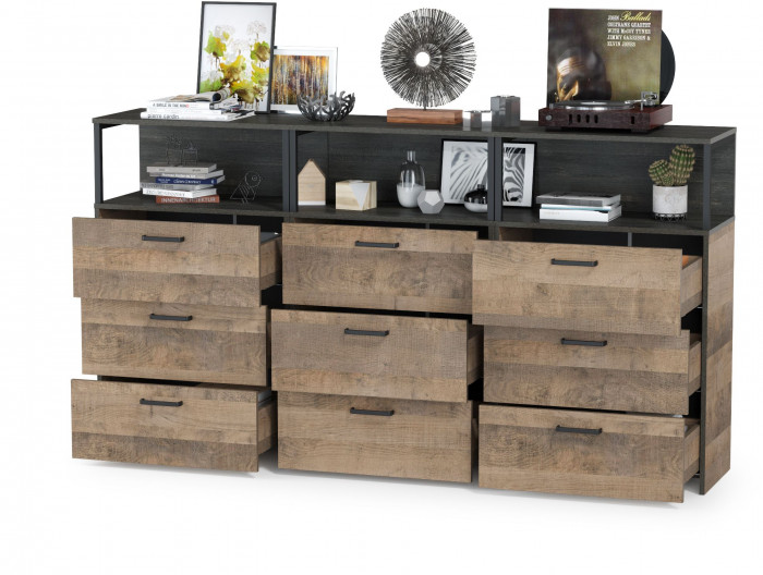 Трувор 13.307.02 Комод с ящиками + 13.307.02 Комод с ящиками + 13.307.02 Комод с ящиками, дуб гранж песочный/интра