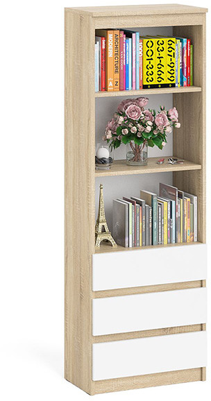 Мори Стеллаж МСТ600.3, дуб сонома/белый