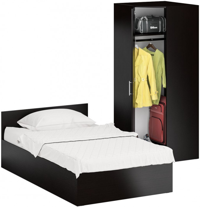 Кровать 1200 + угловой шкаф Стандарт, венге