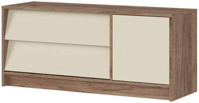 РЕЙН ТВ 01 Тумба под ТВ (1200х520х400) Фасад КАШЕМИР/Корпус ДУБ КРАФТ ТАБАЧНЫЙ