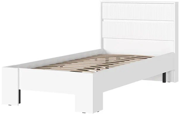 Хелен КР 01 Кровать 0.9х2.0 (0,970х0,928х2,114) белый супер, белый/белый