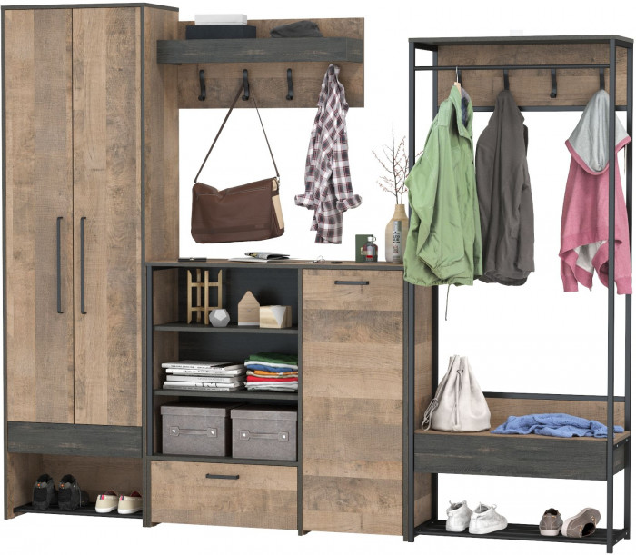 Трувор Прихожая 233, дуб гранж песочный/интра