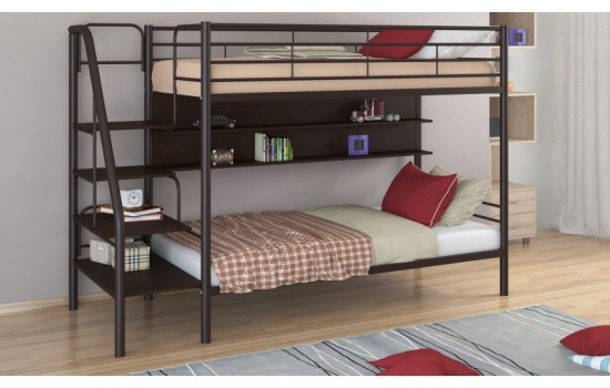 Двухъярусная кровать Толедо-П 90, коричневый / Венге