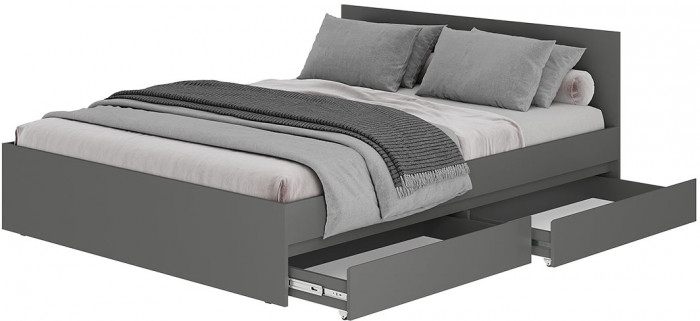 Кровать 1,6 м Симпл КР-17, графит