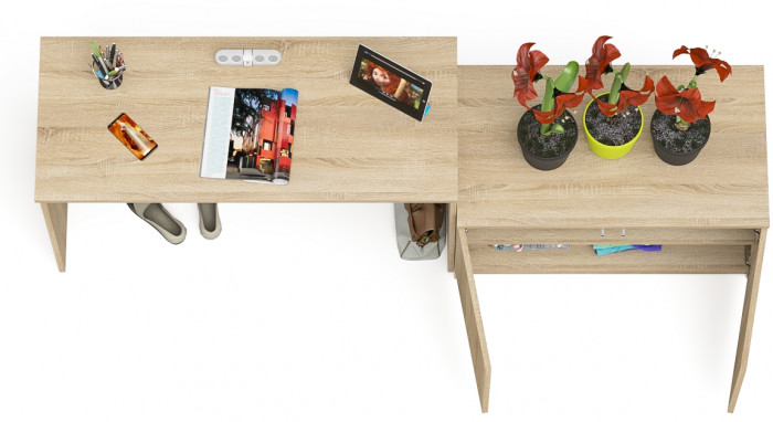 Мори письменный стол МСП1200.1 + Тумба МА900.1, дуб сонома