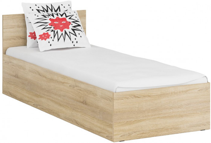 Спальня Стандарт 3-0800, дуб сонома/фасады ТВ тумбы МДФ белый глянец