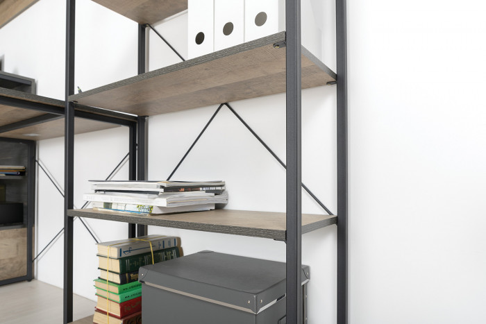 Трувор 13.70 Тумба под ТВ + 13.151.01 Стеллаж + 15.60 Полка, дуб гранж песочный/интра