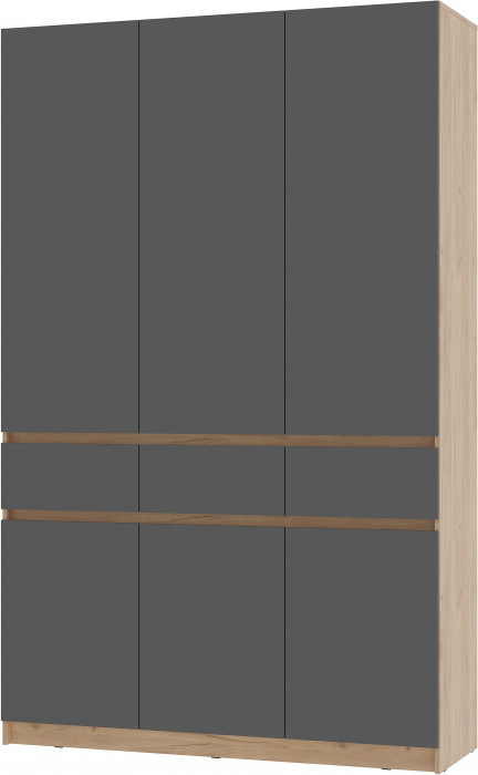 Шкаф 3-х створчатый "Багира" ШК-08 Крафт/Графит