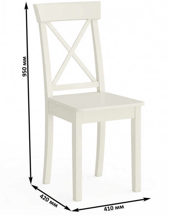 Стул Мебель--24 разборный Гольф-14, цвет слоновая кость, деревянное сиденье цвет слоновая кость, ШхГхВ 41х42х95 см., от пола до верха сиденья 47 см.