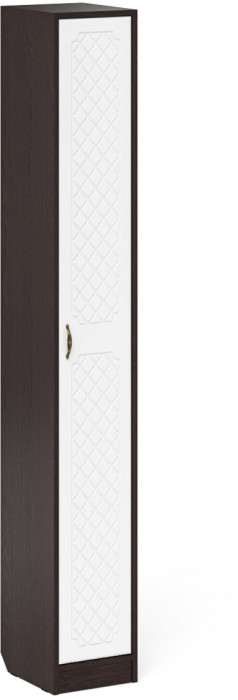 Прихожая П-6 Компоновка № 20, цвет венге/фасады МДФ белое дерево фрезеровка ромб, ШхГхВ 90х35х210 см., универсальная сборка