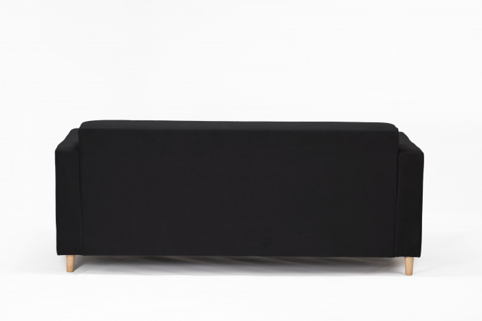 Диван прямой Томи, 200 см, велюр, черный