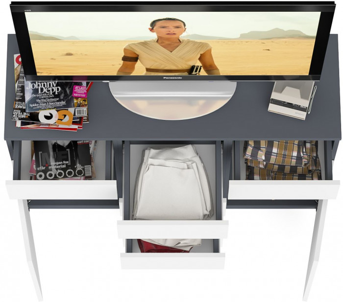 Мори Комод МК1200.4, графит/белый