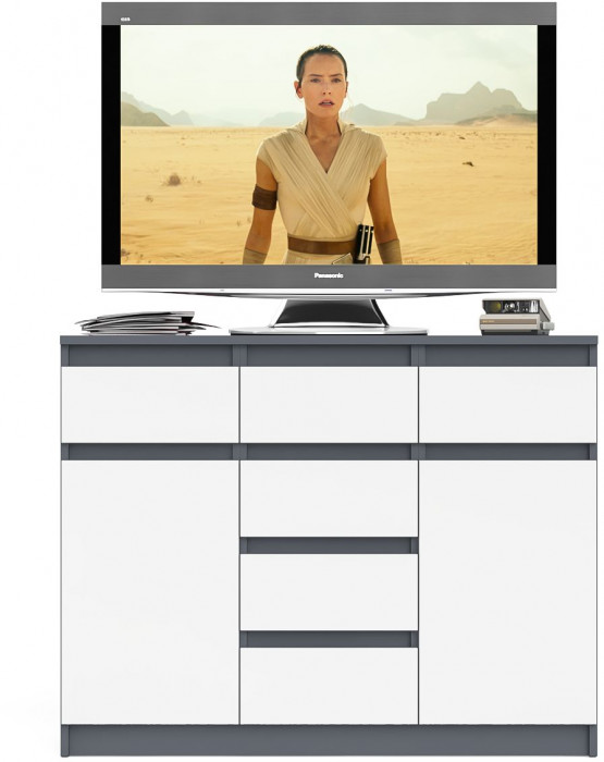 Мори Комод МК1200.4, графит/белый