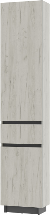 Шкаф стеллаж "Багира" ШК-16 Графит/Крафт белый