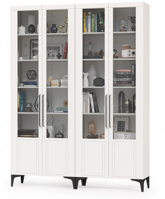 Валенсия Гостиная № 126, ЛДСП белый шагрень/МДФ белый шагрень