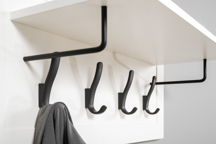 Остин Прихожая 53, цвет белый шагрень/дуб крафт золотой, ШхГхВ 280х54,3х229,6 см., универсальная сборка