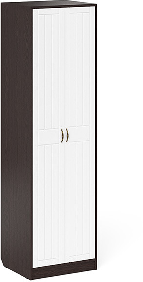 Прихожая П-6 Шкаф, венге/фасады МДФ белое дерево фрезеровка прованс