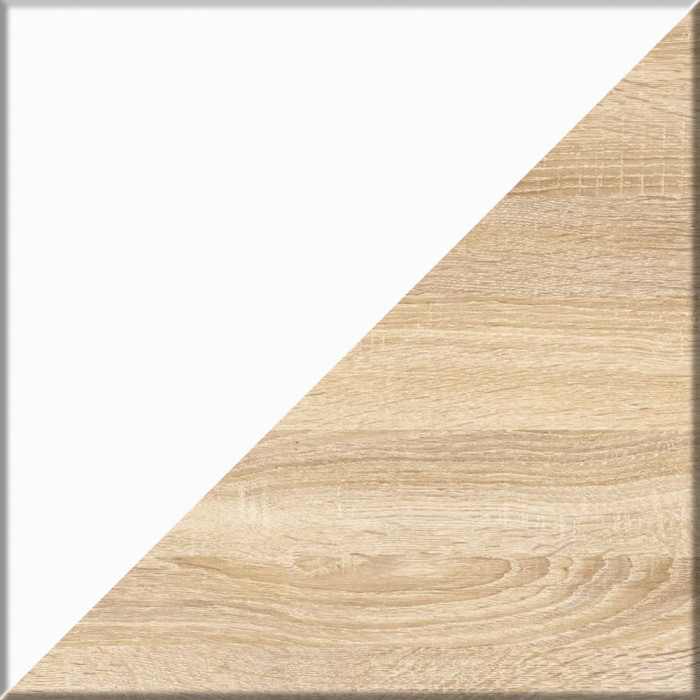 Мори компьютерный стол МС-16 правый + Комод МК800.1, дуб сонома/белый