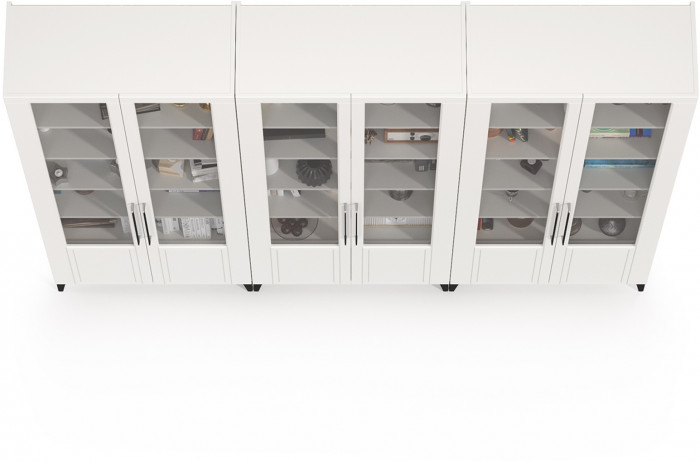 Валенсия Гостиная № 127, ЛДСП белый шагрень/МДФ белый шагрень