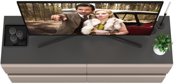 Сидней 13.63 Тумба под ТВ, корпус антрацит/фасады: МДФ веллюто капучино