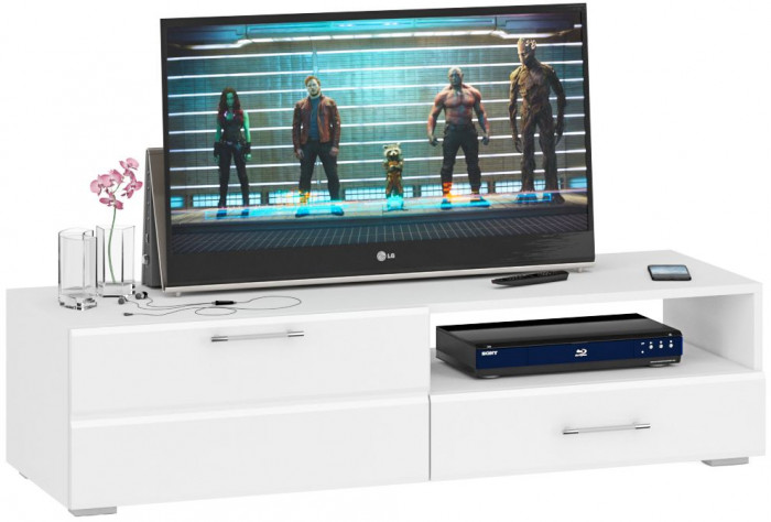 Спальня Стандарт 3-0900Я, белый/фасады ТВ тумбы МДФ белый глянец