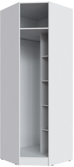 Шкаф угловой Мадрид угол скос, Белый/Ателье светлое