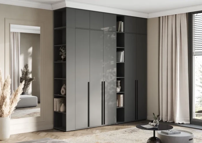 Норд Композиция Шкафов с антресолями + Терминал, Графит/Графит