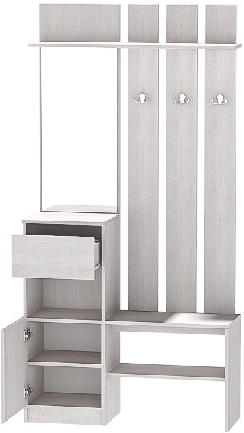 Модульная Прихожая Кэт-1, набор 5, Ясень Анкор Светлый/Графит