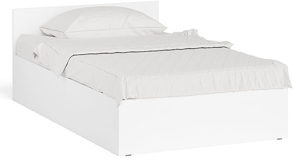 Мори Кровать 1200, цвет белый, ШхГхВ 123,5х203,5х70 см., сп.м. 1200х2000 мм., без матраса, основание есть