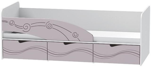 Детская кровать Бриз-3 80х190, волна (Шоколад/Ясень шимо светлый/Левый)