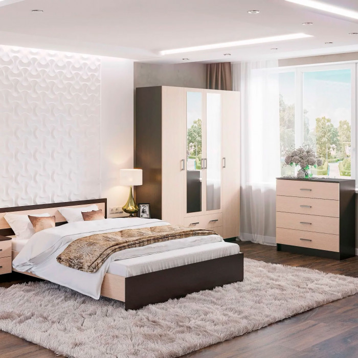 ГАРМОНИЯ КМ 601 комод 4 ящика (0,85х0,934х0,408) венге/белфорт