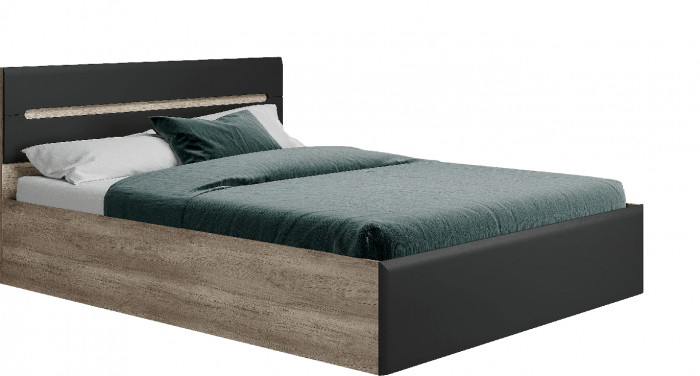 Кровать с настилом ДСП Наоми КР-11 160х200, графит