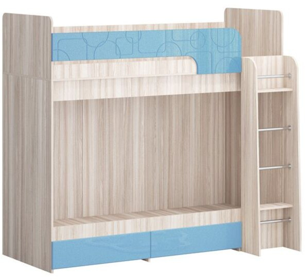 Двухъярусная кровать Бемби МДФ NEW, ясень (Ванда, Ясень шимо светлый)