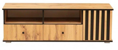 Тумба под ТВ Либерти 51.06 (опора h20) Дуб вотан/Черный