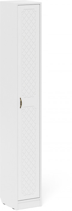 Прихожая П-6 Компоновка № 23, цвет белая шагрень/фасады МДФ белое дерево фрезеровка ромб, ШхГхВ 80х35х210 см., универсальная сборка