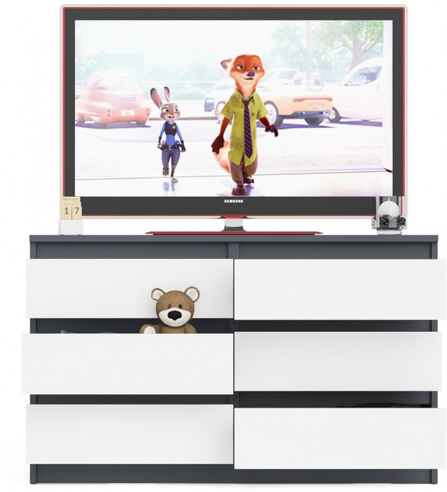 Мори Комод МК1200.6, графит/белый