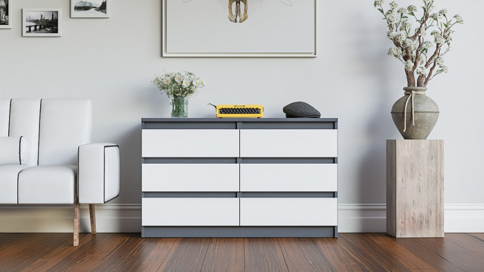 Мори Комод МК1200.6, графит/белый