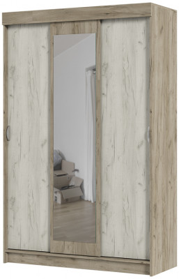 Андрей-4 М шкаф-купе (Бася рекламный ШКК 551-М) 1300*2020*516 дуб крафт серый/дуб крафт белый